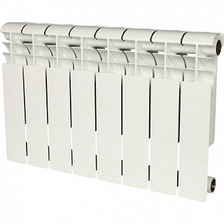 Биметаллический радиатор 8 секций, 418х640х80, ROMMER Profi BM 350, белый RBM-1210-035008 